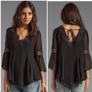 Free People blouse in Coral Peach color.